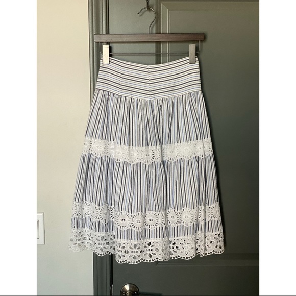 MICHAEL Michael Kors Dresses & Skirts - MICHAEL Michael Kors blue and white striped midi skirt